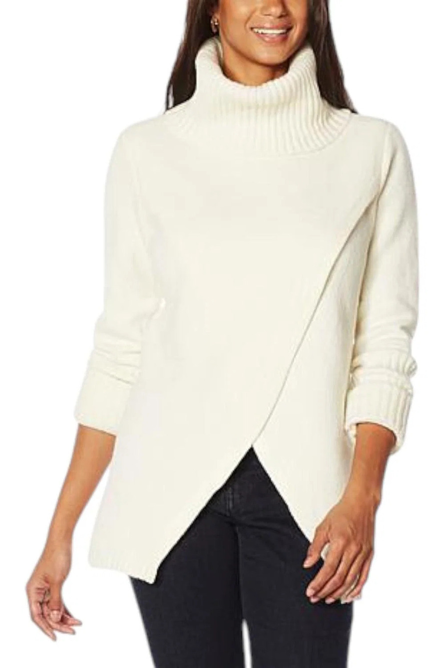 G by Giuliana Women's Label Crossover Sweater Ivory - Regular